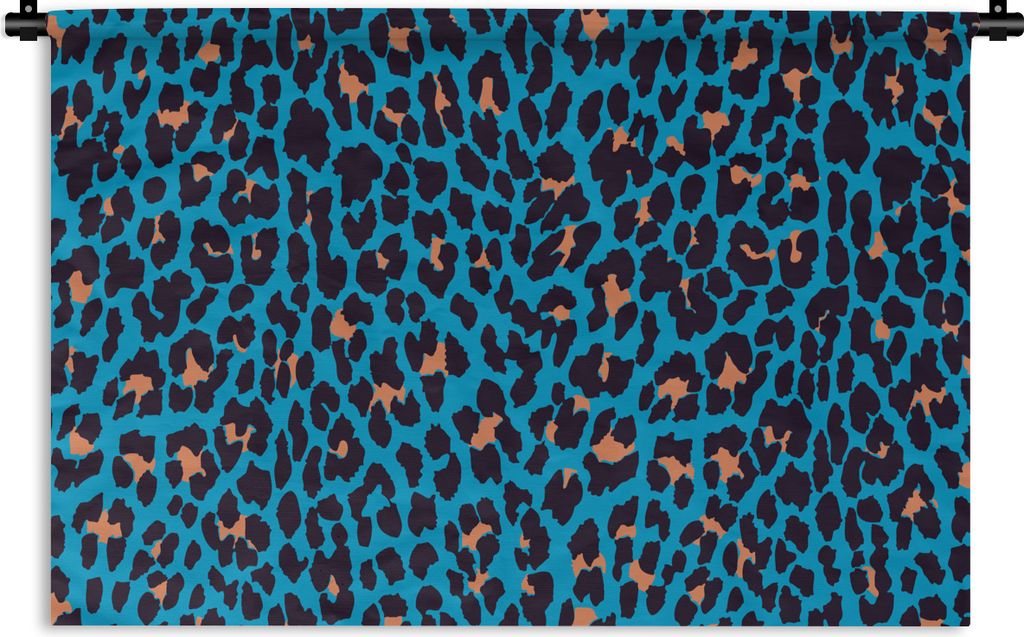 MuchoWow Wandteppich Wandbehang Leopardenmuster - Design - Blau 120x80 cm Tapisserie Dekoration Wandtuch - Wanddekorationen - Wandtücher
