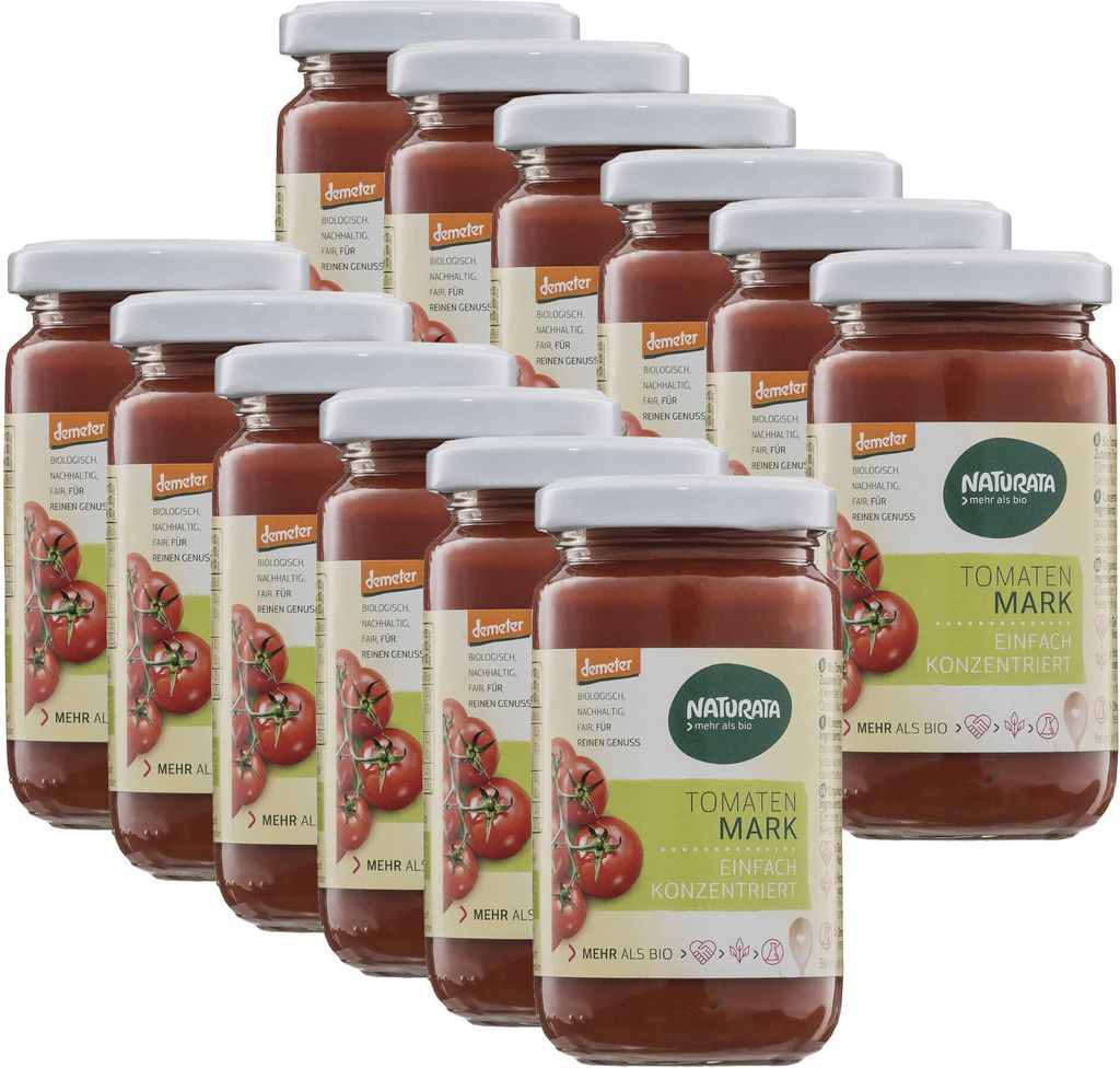 NATURATA Tomatenmark, einfach konzentriert, 12 x 200 g