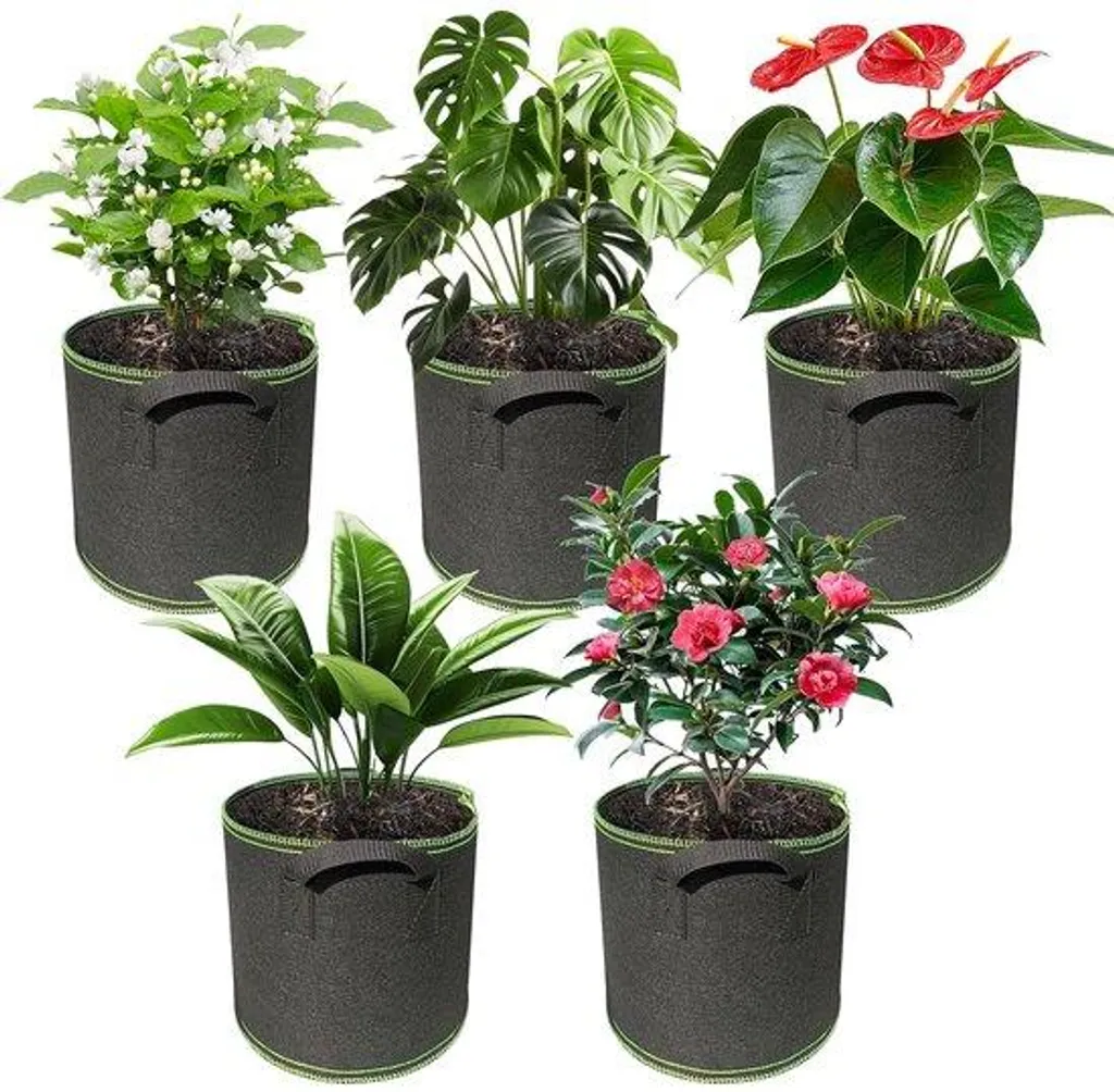 Sacs de culture de 10 gallons lot de 5 en non-tissé pour jardinage bio