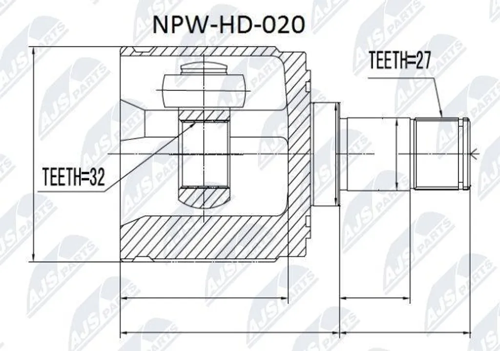 Jeu de joints arbre de transmission NTY NPW-HD-020 pour Accord et Civic