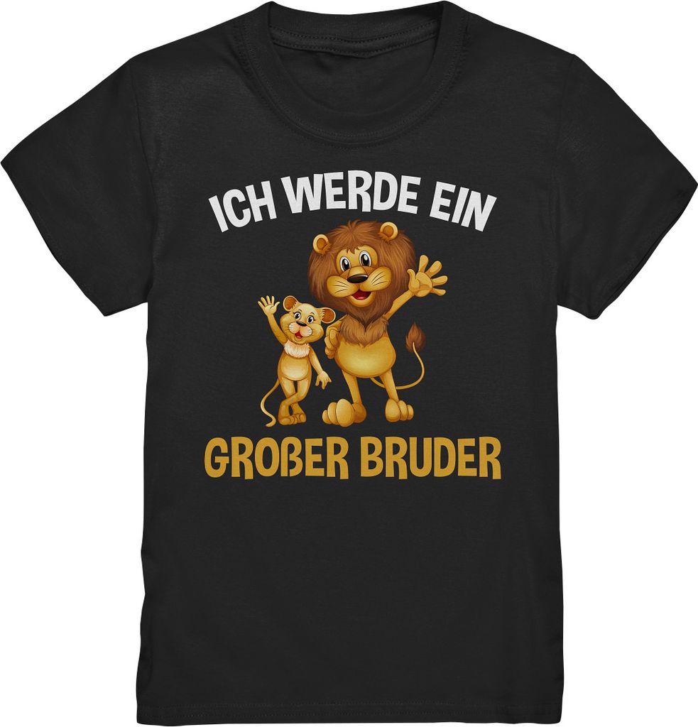 Löwen Großer Bruder T-Shirt – Black / 110/116 (5-6) Produktbild 