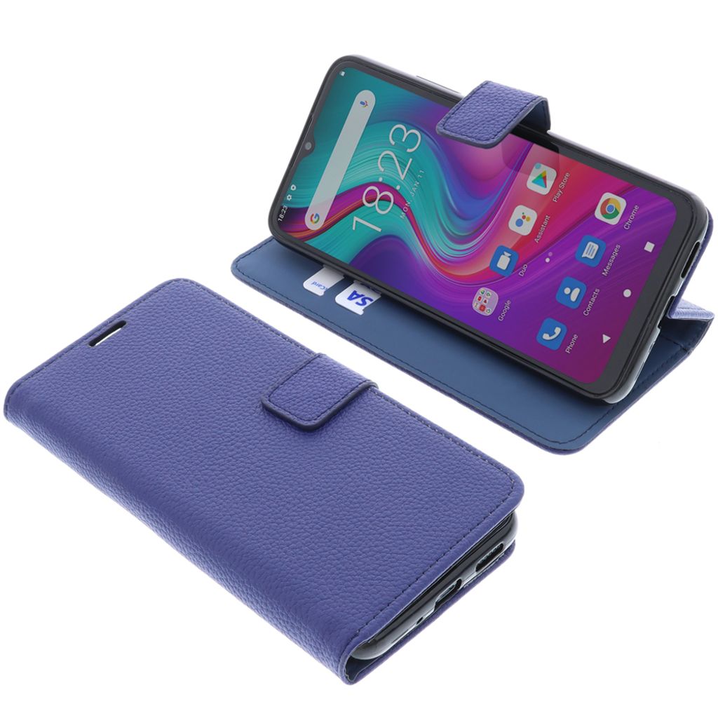 foto-kontor Tasche kompatibel mit Doogee X96 PRO Book Style blau Schutz Hülle Buch
