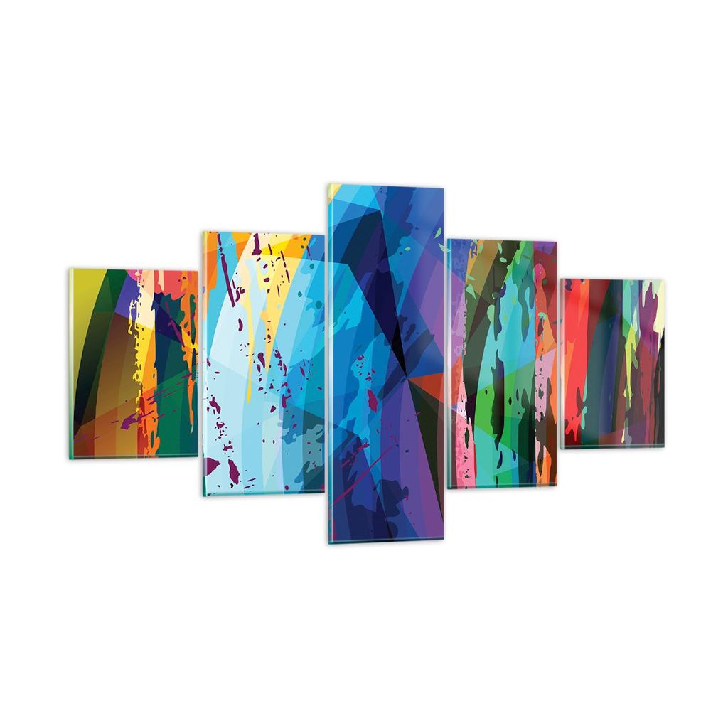 Bilder auf glas - Abstraktion modern - 125x70cm - Glasbilder - Wandbilder - Kunstdruck - zum Aufhängen bereit - Wanddekoration aus Glas - Glas Bil...