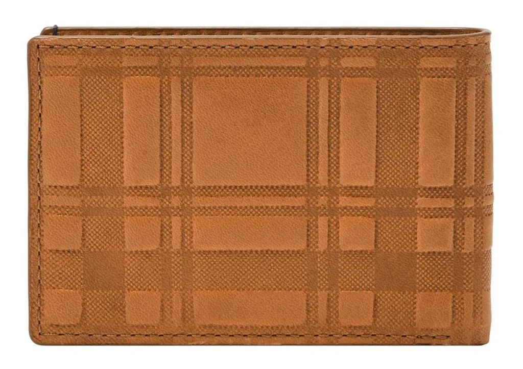 Fossil Bronson Front Pocket Wallet Bifold Camel - Étui de Crédit Chic
