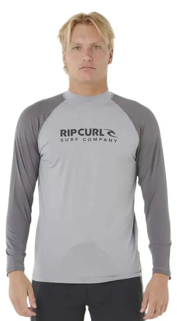 Top Lycra de Surf Rip Curl Shock Homme Manches Longues Gris - Taille L
