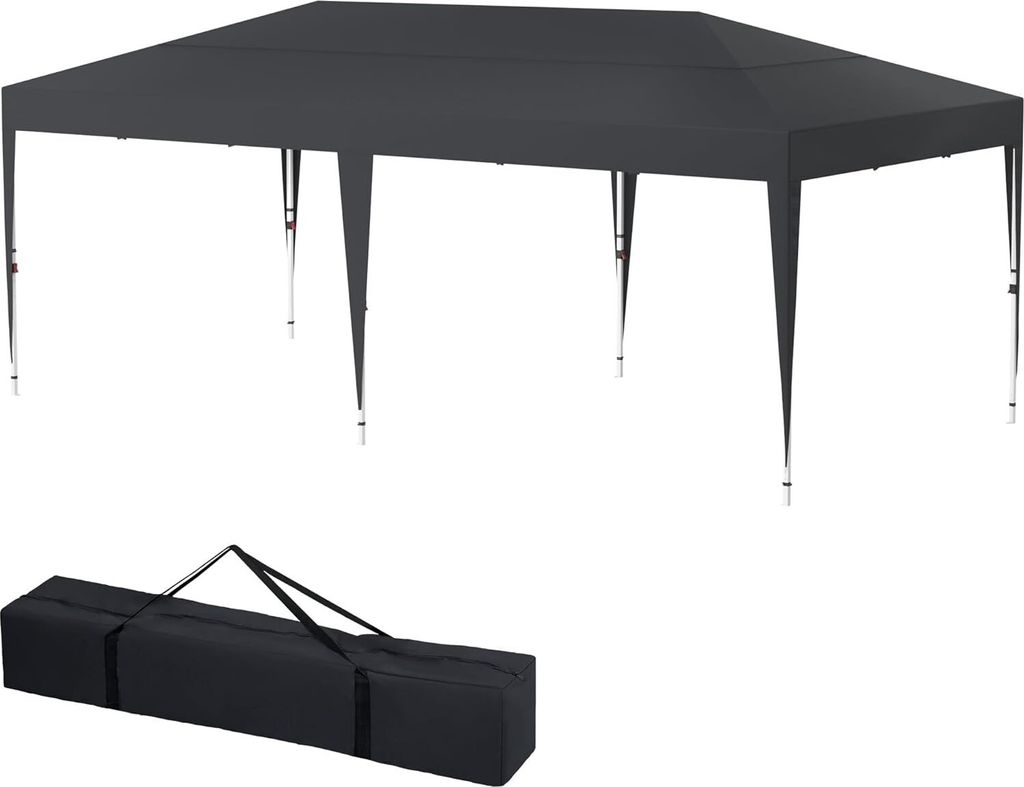 YUENFONG Pavillon Partyzelt 3x6m Metall Faltpavillon Faltbar Gartenpavillon Wasserdicht Stabil Gartenzelt Pergola für Party, Marktstand, Garten Ou...