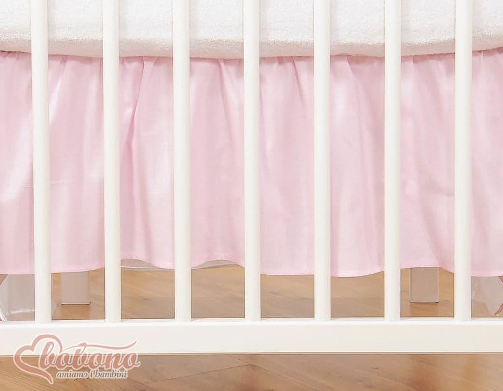 Dustplissé Cover Frons – Wijd – 100 % Baumwolle für einen frischen Look – 140 x 70 cm – rosa