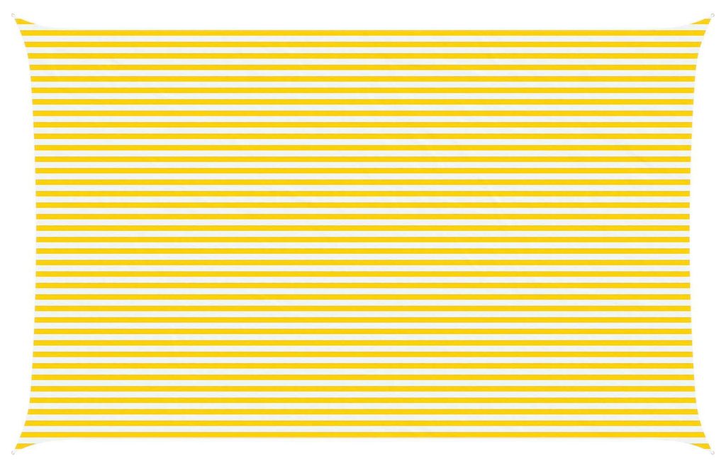 “2026 Modern“ Gelb Sonnensegel Gelb und Weiß 8 x 5 m 100 % Polyester Oxford - Designermöbel 32306 - Sonnenschirme