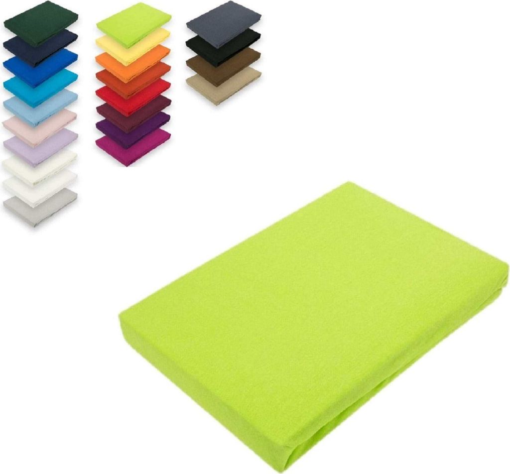 Microfaser Spannbettlaken Rundumgummizug 180 - 200 x 200 cm + 28 cm Apfelgrün
