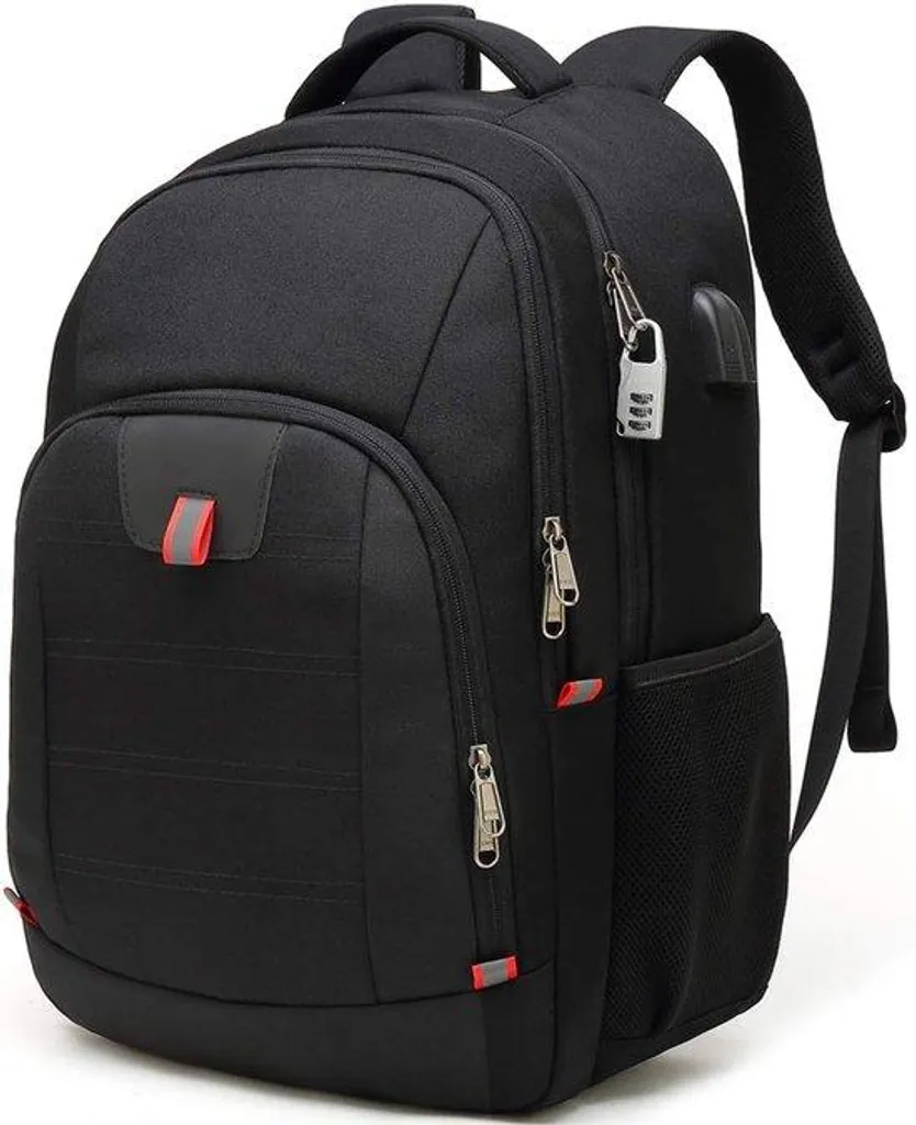 Sac à dos 17 pouces imperméable et port USB pour ordinateur et accessoires