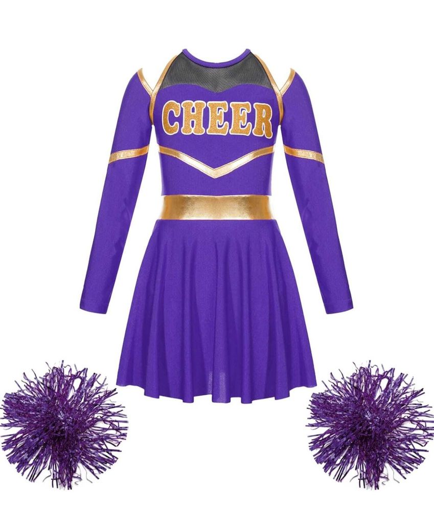 Cheerleader radiosa: set completo per bambina di 152 cm - Immagine del prodotto 