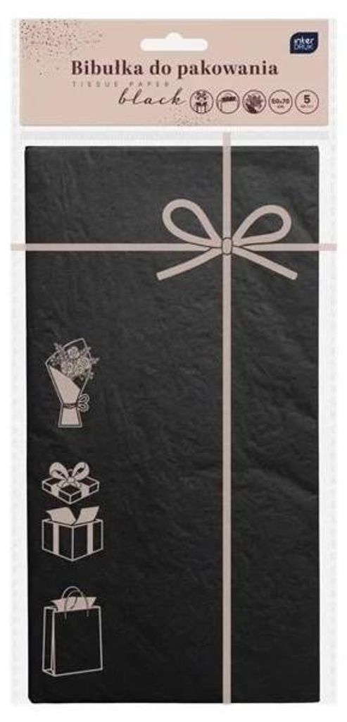 Balicí papier 50 x 70 cm, 5 listov, čierny – INTERDRUK Obrázok produktu 