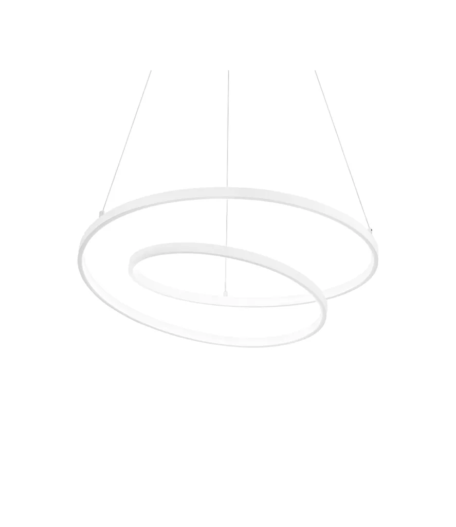 Lustre Suspension LED Circulaire Blanche OZ D60 Design Moderne 150cm