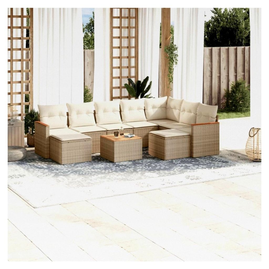 Gartenmöbel Set mit Stauraum - XXL Lounge Rattan Sofa für den Außenbereich