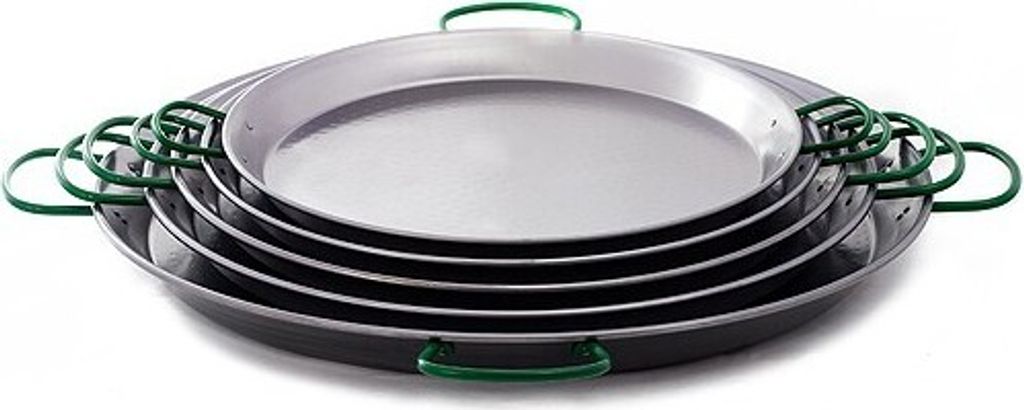 Traditionelle Paella-Pfanne aus poliertem Stahl ø42cm (10 Personen). vaello