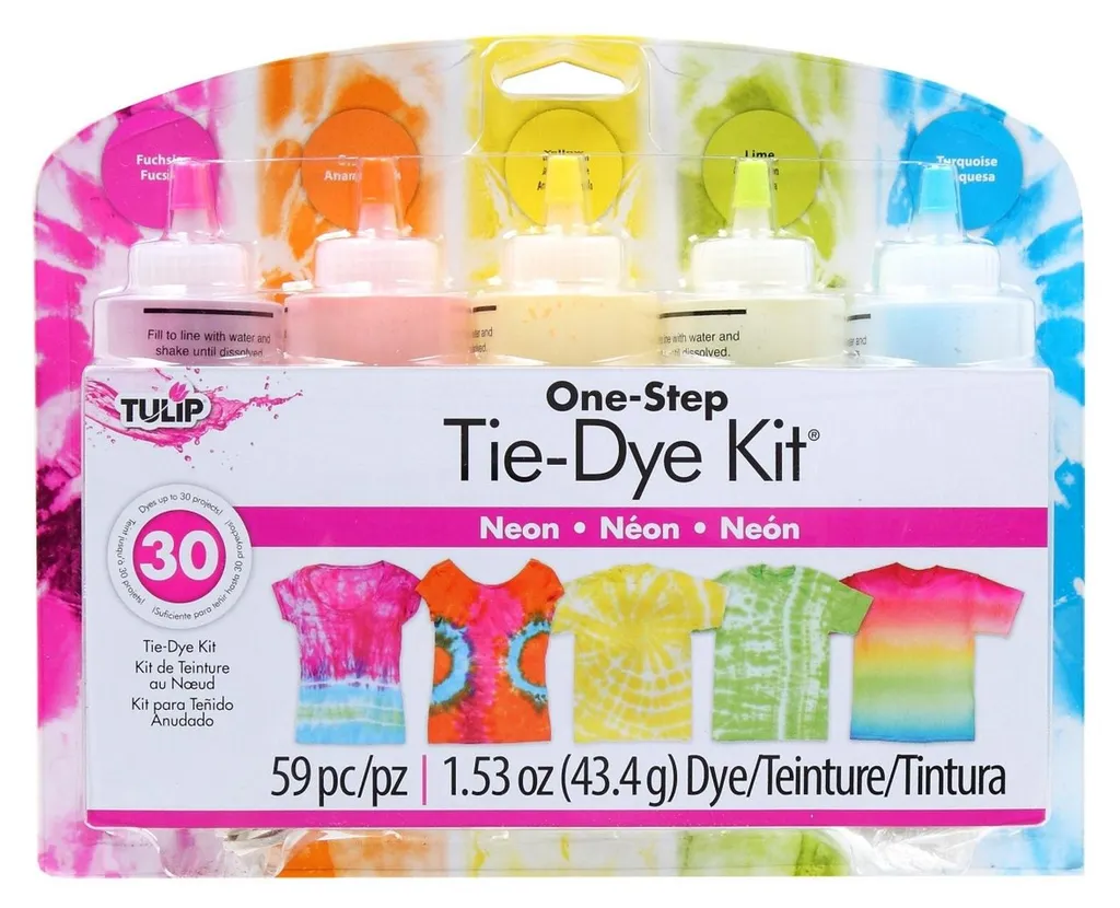 Tulip Tie-Dye Toy Set Neon Kit de bricolage complet avec 5 couleurs