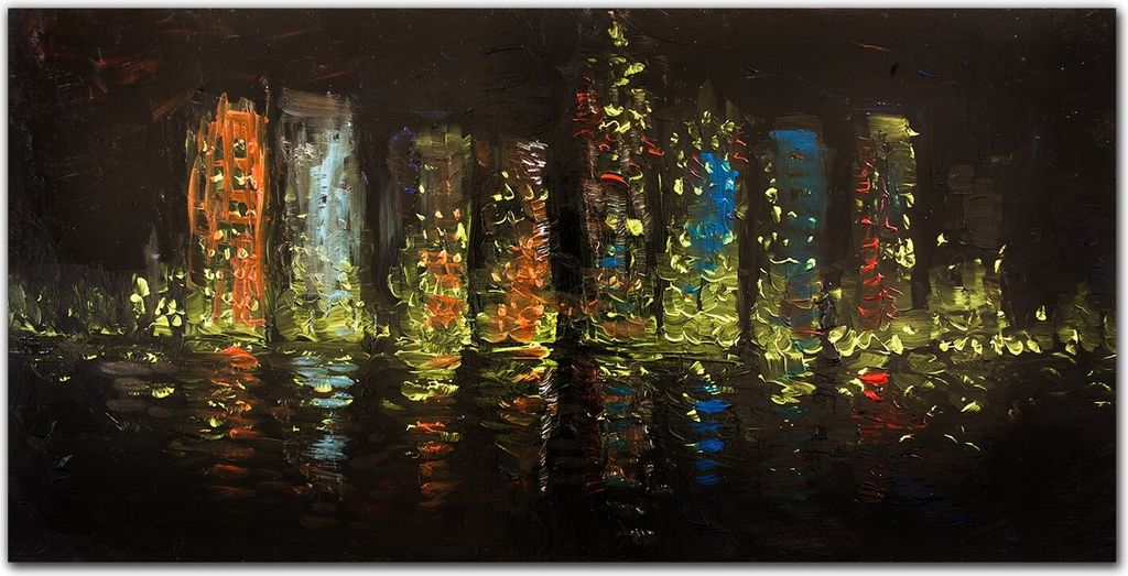 Coloray Küchenrückwand 120x60 Spritzschutz aus Glas - Lichter der Stadt