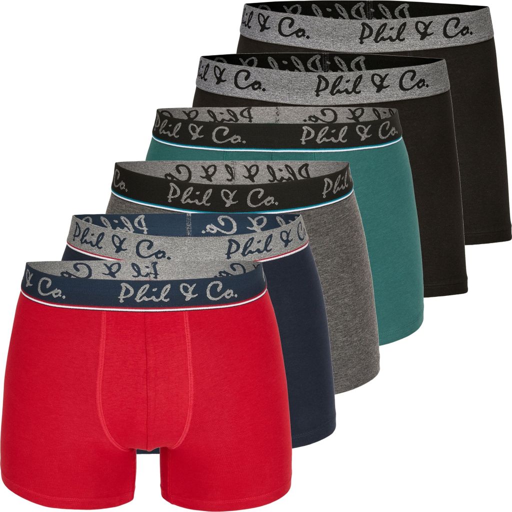 6er Pack Phil & Co Berlin Jersey Boxershorts Trunk Short Produktbild 