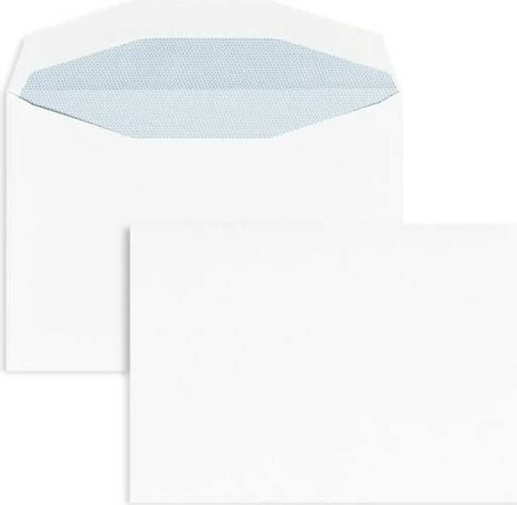 Kuvertierhüllen C6 90g/qm gummiert VE=1000 Stück weiß