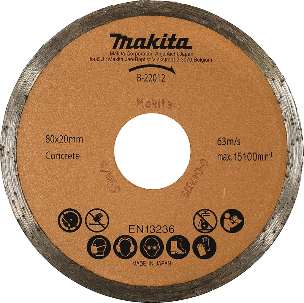 Disque diamant B-22012 Makita D.80mm pour la coupe nette du verre