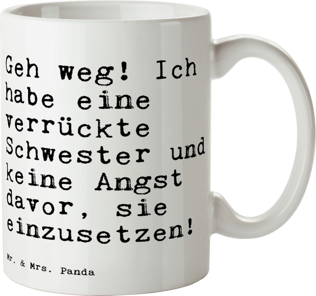 Mr. & Mrs. Panda Tasse Geh weg! Ich habe... - Weiß - Geschenk, cappuccinotasse, Keramiktasse, Kaffeebecher, Zitat, Spruch Geschenke, keramik, Schw...