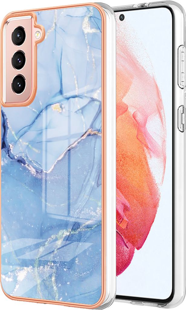 Galaxy S21 5G Hülle, Muster Dünn TPU Silikon Stoßdämpfer Bumper Schutzhülle für Samsung Galaxy S21 5G Blau