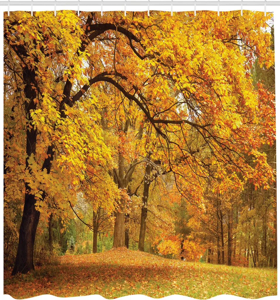 Tenda Doccia Design Autunno ABAKUHAUS 175x200 - Tessuto Decorativo