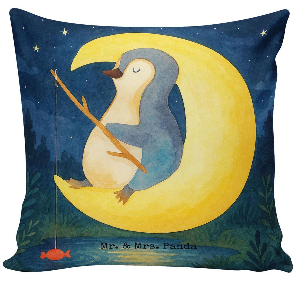 Mr. & Mrs. Panda Sofakissen Pinguin Mond Design - Weiß - Geschenk, Dekokissen, Erschöpft, Sofa Kissen, Deko, Spruch, Polster, Süßigkeiten, Ange...