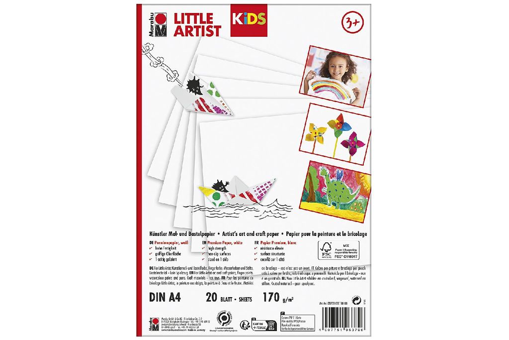 Marabu KiDS Little Artist Malpapier A4 170g qm Bastelpapier für Kinder