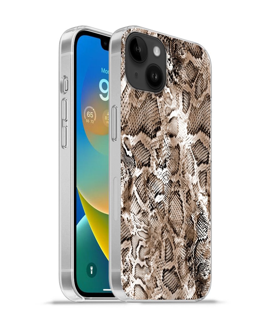 MuchoWow Handyhülle Schutzhülle Hülle für Apple iPhone 14 Plus - Soft case Tiermuster - Schlange - Haut Silikon Softcase Handy Hülle - Abbil...