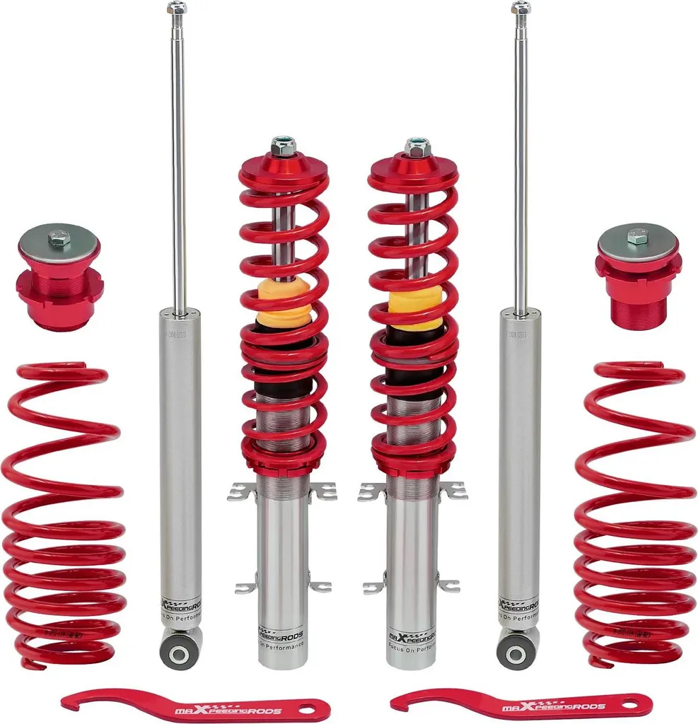 Pieds à ressort filetés réglables en acier rouge - Lot de 4 supports