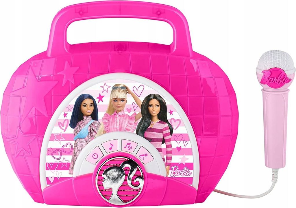 Barbie Boombox Spielzeug Musikgerät Sing Along Mikrofon blinkende Lichter Spaß