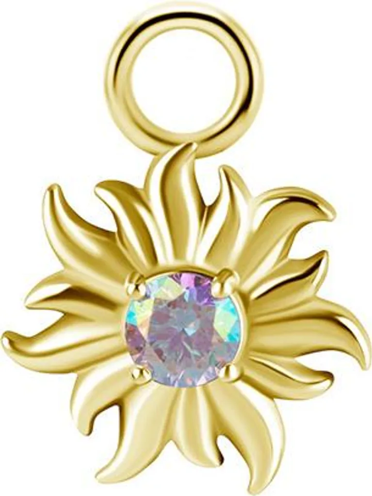 Charm CoCr NF Or Soleil avec Zirconia Premium Coloré Haute Qualité
