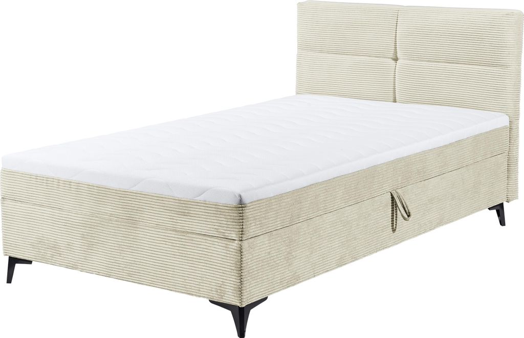 Boxbett >ANDON 1< Liegefläche 120x200 cm, cream - 121x102x210 (BxHxT)