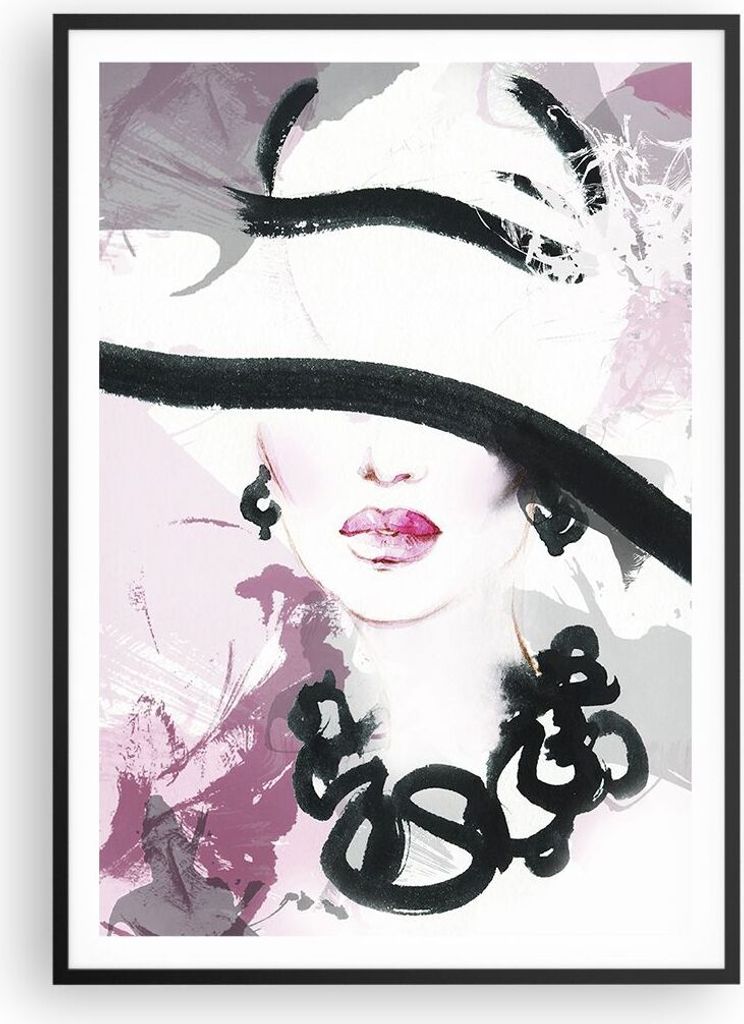 Gerahmtes Poster - Schwarzer Rahmen - Frau Abstraktion - 70x100 cm - Wand Bild - Wanddeko - Wandbilder - Kunstposter - Wandposter - Bilderrahmen - ...