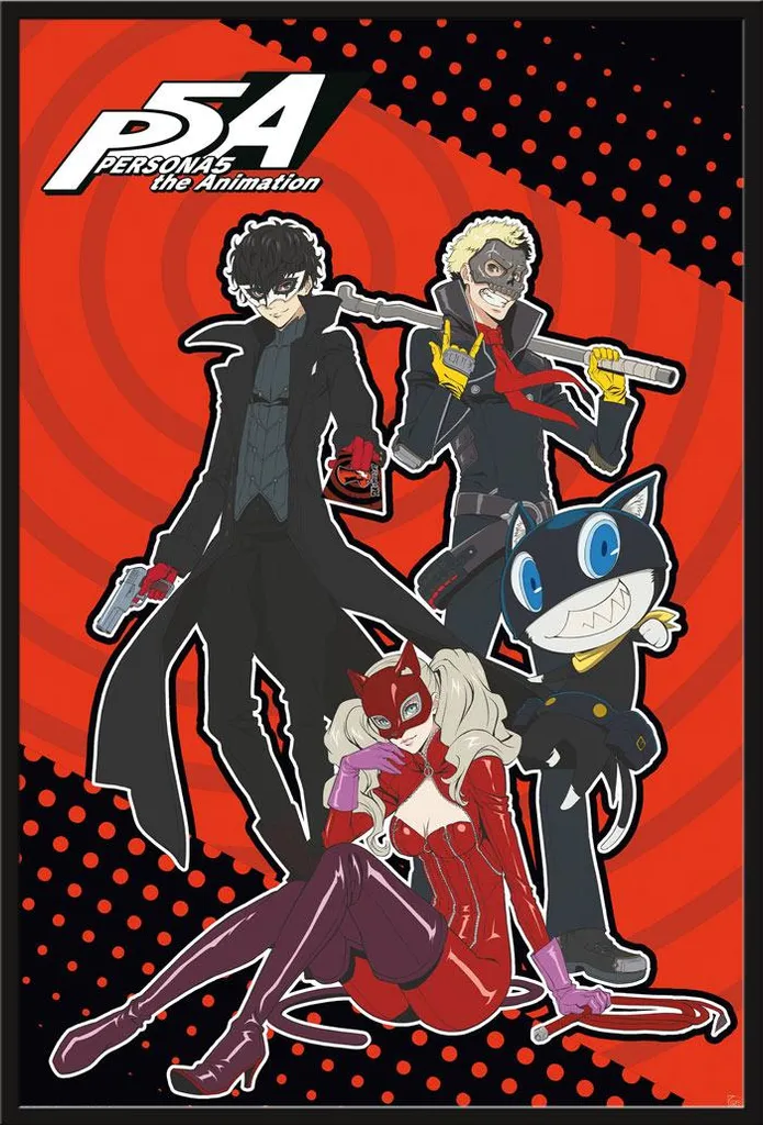 Affiche Persona 5 Voleurs Fantômes avec Cadre Shinsuke Maxi Noir 61x91