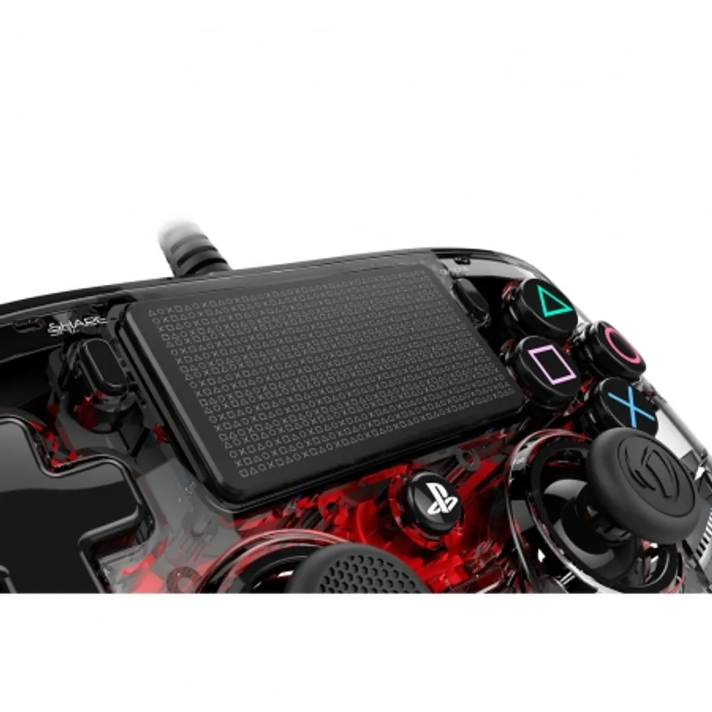 Manette Nacon PS4 Wired Compact Controller Light Edition Rouge Translucide