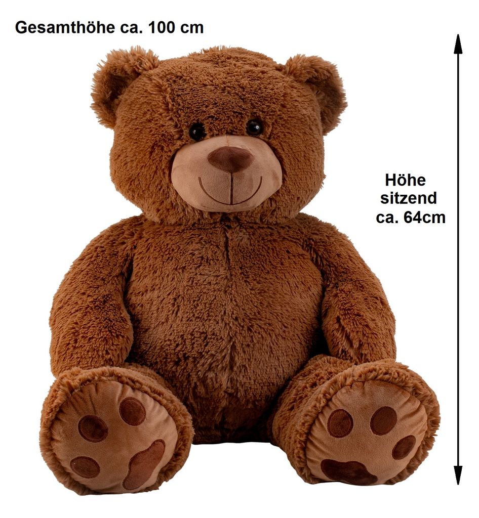 Teddybär mit Schleife 39 cm Teddy Kuscheltier Bär Plüschtier Stofftier Spielzeug