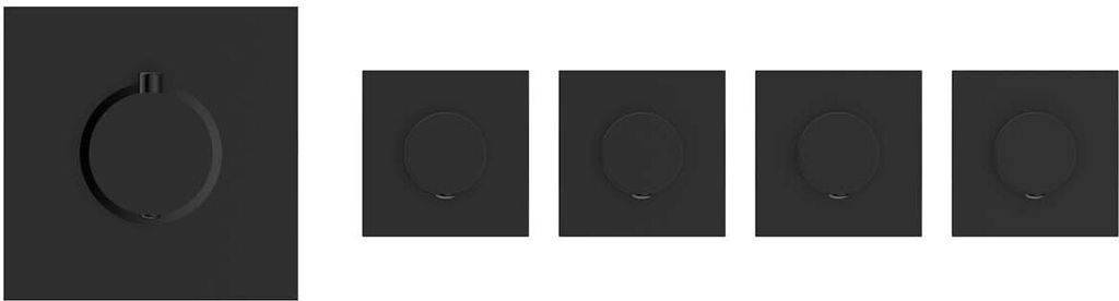 Soho 4 Wege Unterputz Thermostat Armatur Schwarz Matt