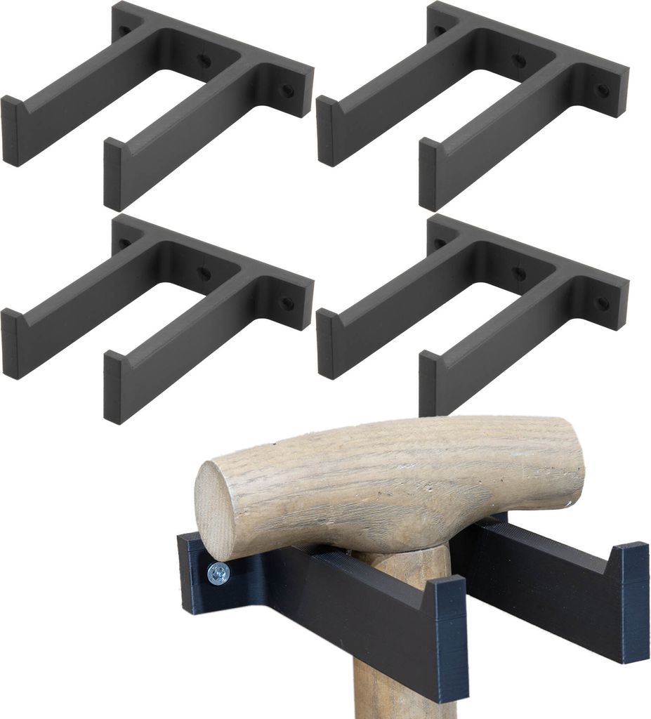 4x Wandhalter Gartengeräte Schaufel Spaten Hake Gerätehalter Halterung Universal
