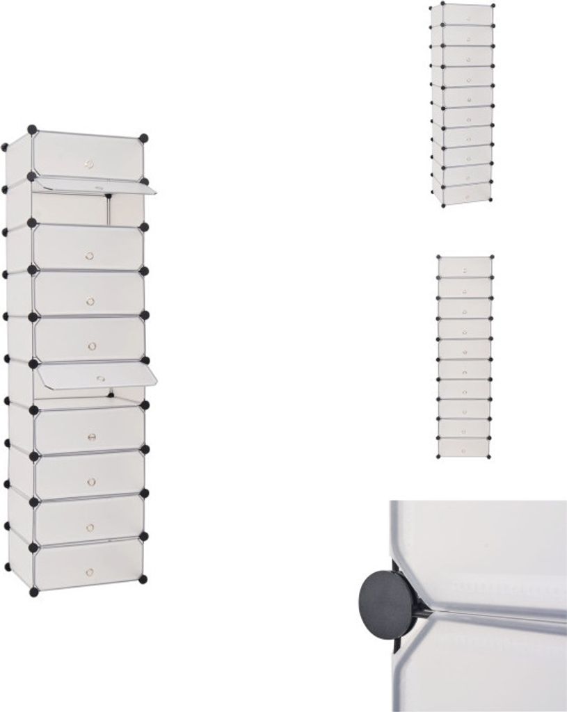 vidaXL Schuh-Organizer Zusammenklappbar mit 10 Fächern Weiß - Schuhregale & -schränke