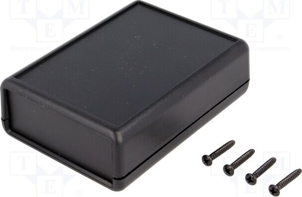 1x Gehäuse: universell 1593 mit Batteriefach X: 66mm Y: 92mm 1593PBK Gehäuse mit