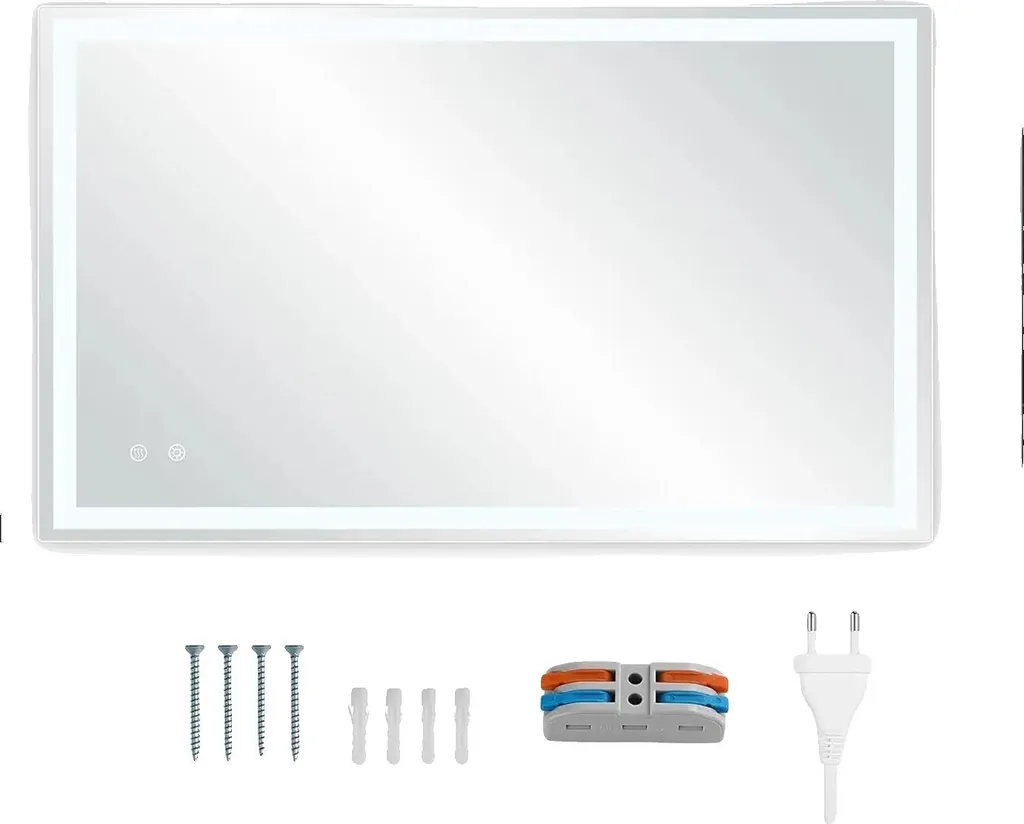 Miroir antibuée à intensité réglable 100x60 cm pour salle de bain