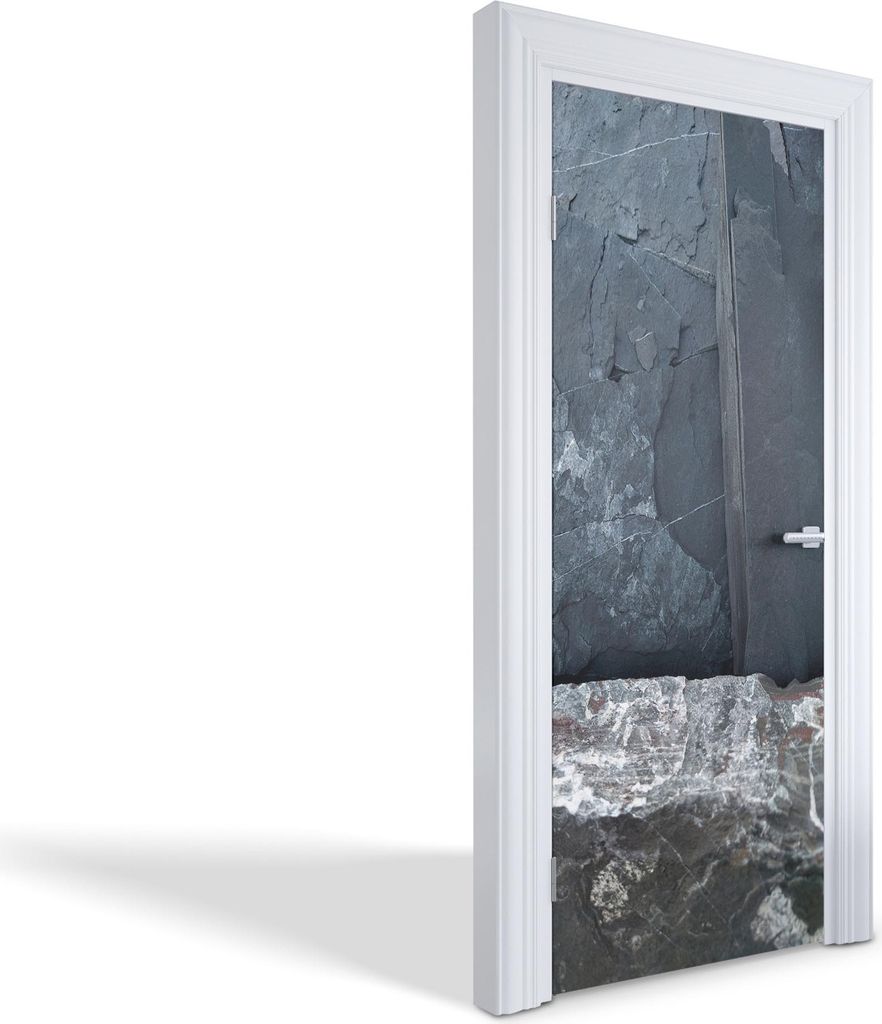 Türdeko Aufkleber Selbstklebende Wandsticker Personalisiert - Gebrochene Steine - 85 x 205 cm