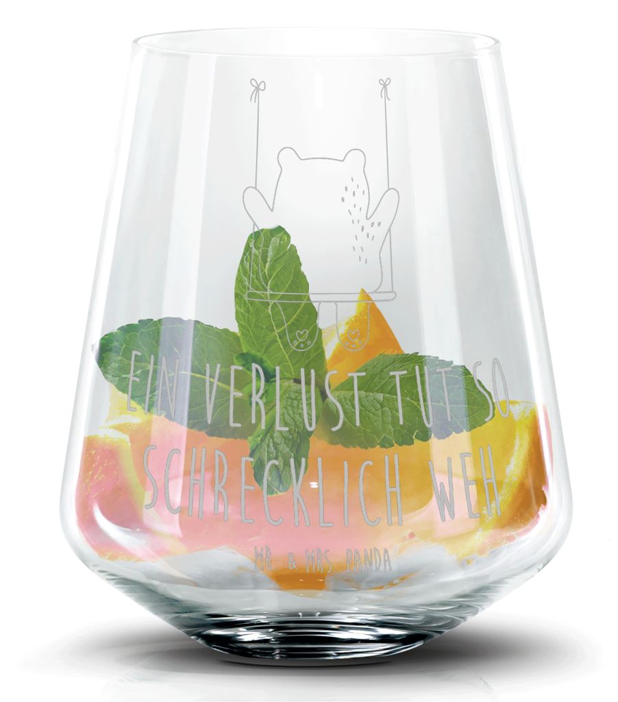 Mr. & Mrs. Panda Tumbler Bär Schaukel - Transparent - Geschenk, Verlust Trauer Trauergeschenk Traurig Trösten Trost Liebeskummer Liebe Verliebt, ...