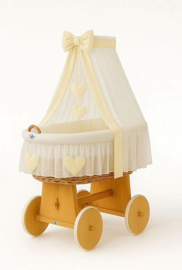LIT POUR BÉBÉ MY SWEET BABY en fibre naturelle crème avec Image du produit 