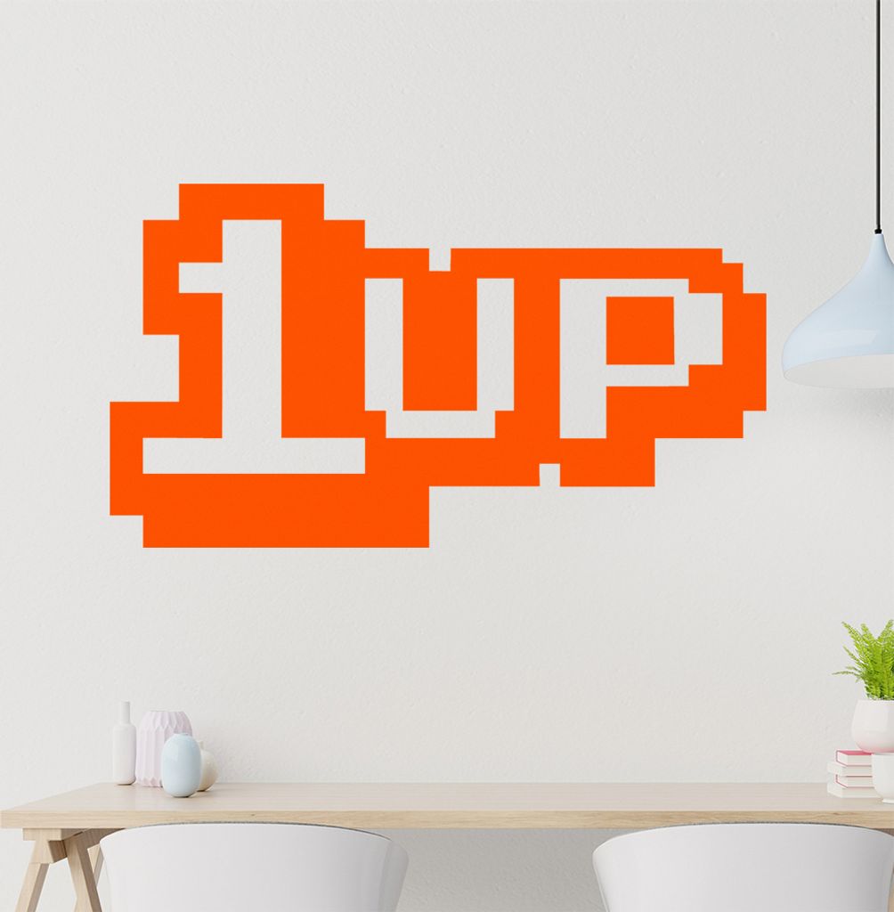 Level Up Wandtattoo in 6 Größen - Wandaufkleber Wall Sticker - Dekoration, Küche, Wohnzimmer, Schlafzimmer, Badezimmer
