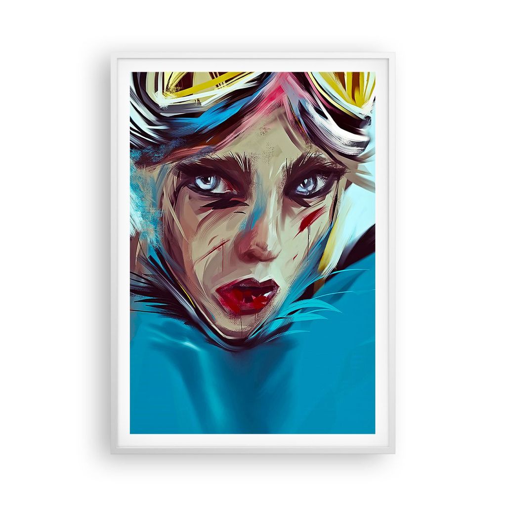 Gerahmtes Poster - Weißer Rahmen - Stück Modern Frau - 70x100 cm - Wand Bild - Wanddeko - Wandbilder - Kunstposter - Wandposter - Bilderrahmen - ...