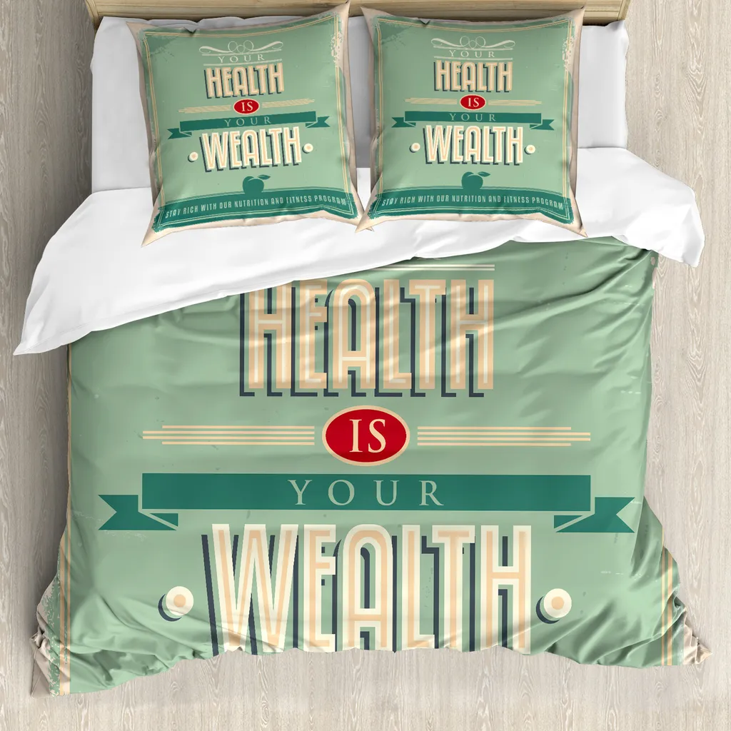Set Letto ABAKUHAUS Fitness Arancione Verde - Design Vintage Ipoallergenico