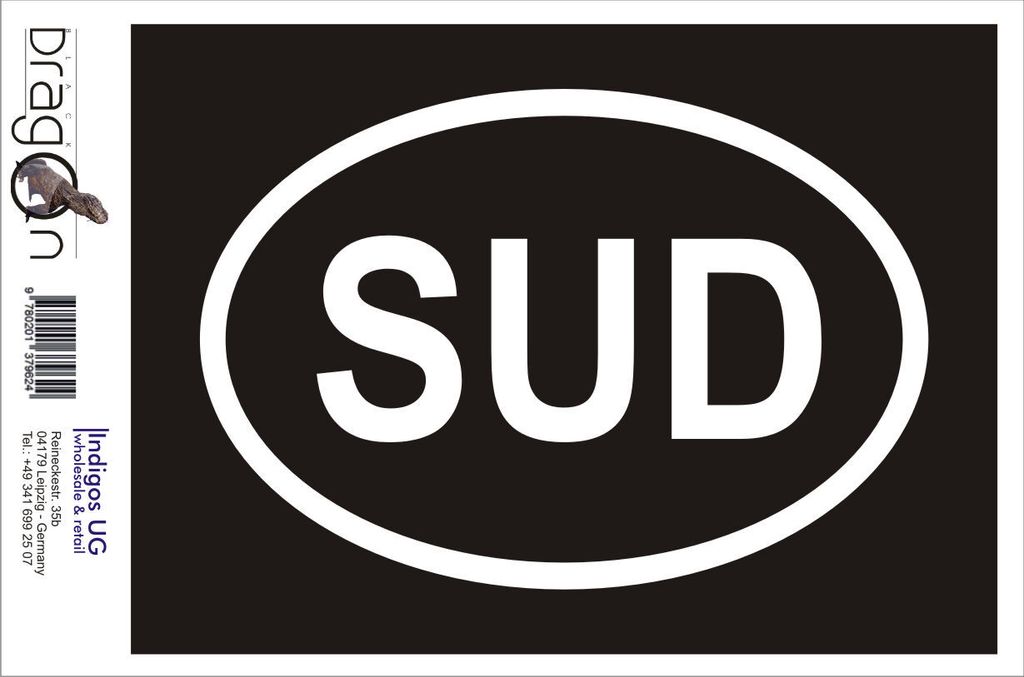 Aufkleber / Autoaufkleber - JDM / Die cut / Auto / OEM - Sudan SUD - 160x110mm rot - Heckscheibe / Heckscheibenaufkleber
